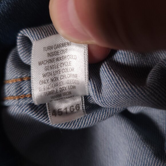 Garnet Hill Relaxed Denim Jeans Jacket Womens Size 8 Organic Cotton Blend - Picture 12 of 15